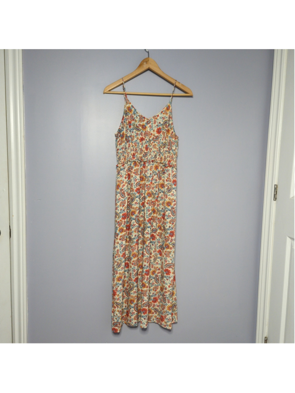 Patrons of Peace Boho Paisley Smocked Maxi Dress Size M Like New - Picture 9 of 14